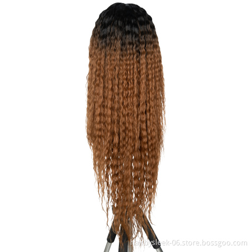 5 inch Lace part Human hair texture super long kinky curly wig soft and delicate Stealth Lace Wig Synthetic Hair Wigs